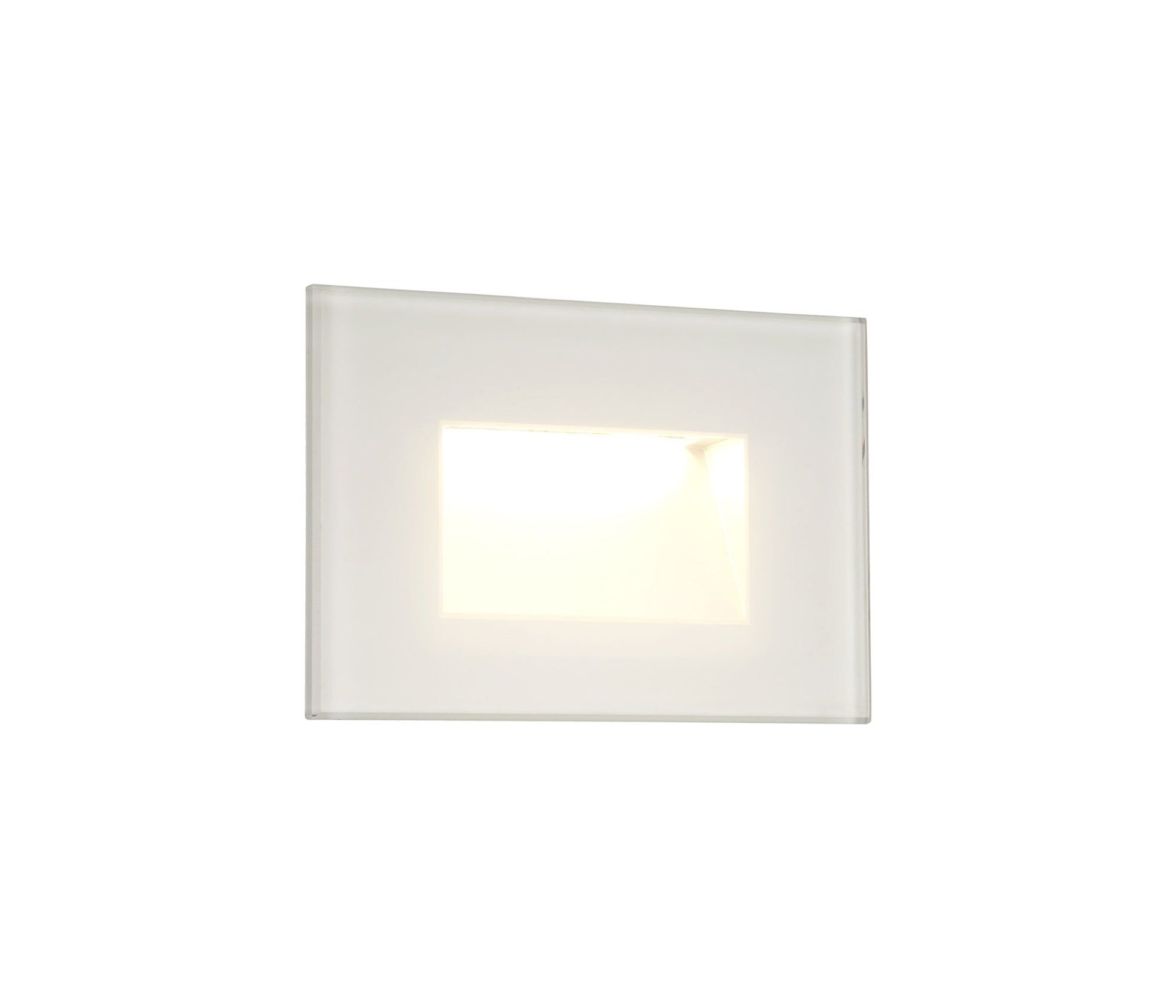 Ranch Recessed Rectangle Glass Fronted Wall Lamp, 1 x 3.3W LED, 3000K, 145lm, IP65, Black, 3yrs Warranty