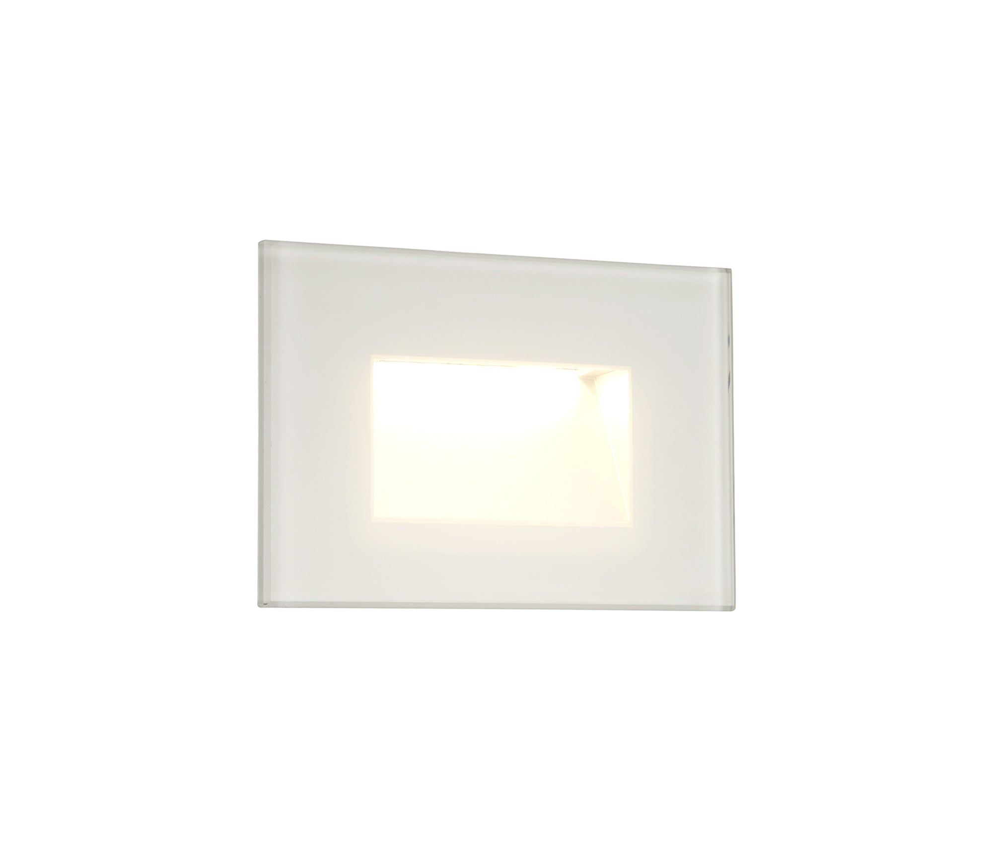 Ranch Recessed Rectangle Glass Fronted Wall Lamp, 1 x 3.3W LED, 3000K, 145lm, IP65, Black, 3yrs Warranty