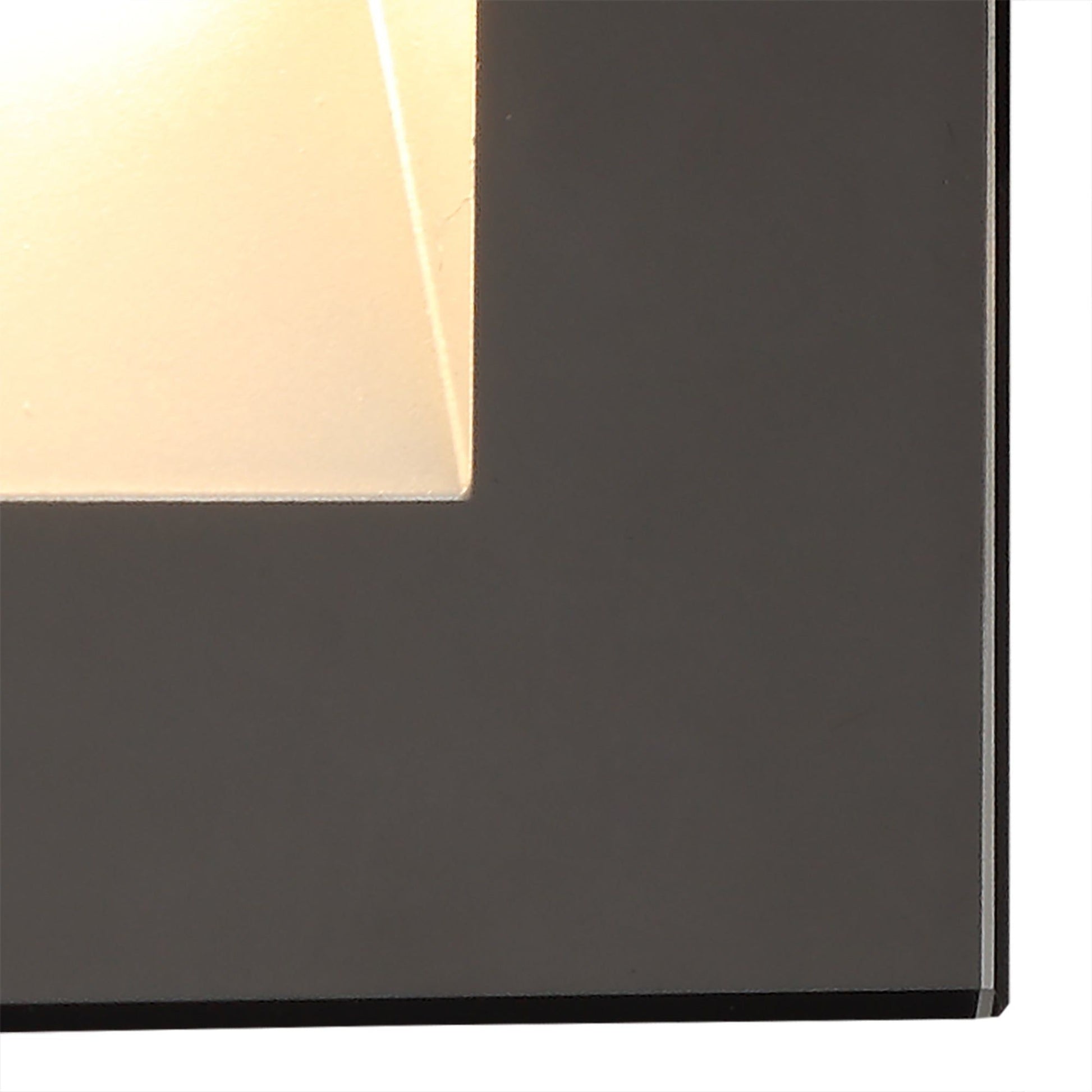Ranch Recessed Rectangle Glass Fronted Wall Lamp, 1 x 3.3W LED, 3000K, 145lm, IP65, Black, 3yrs Warranty