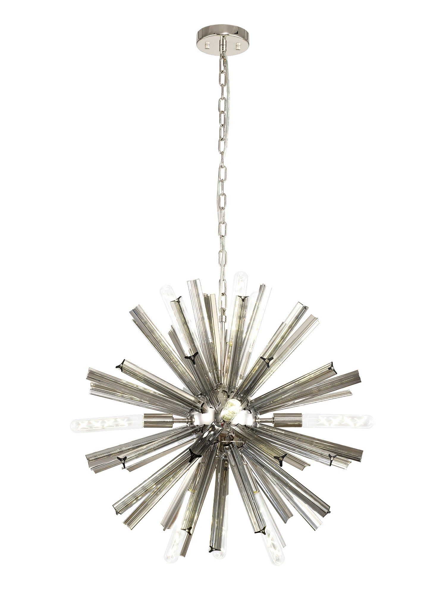 Rater 10 Light E14, Round Pendant Brown Oxide, Round Pendant Polished Nickel, Champagne Gold Glass, Clear Glass, Smoke Glass