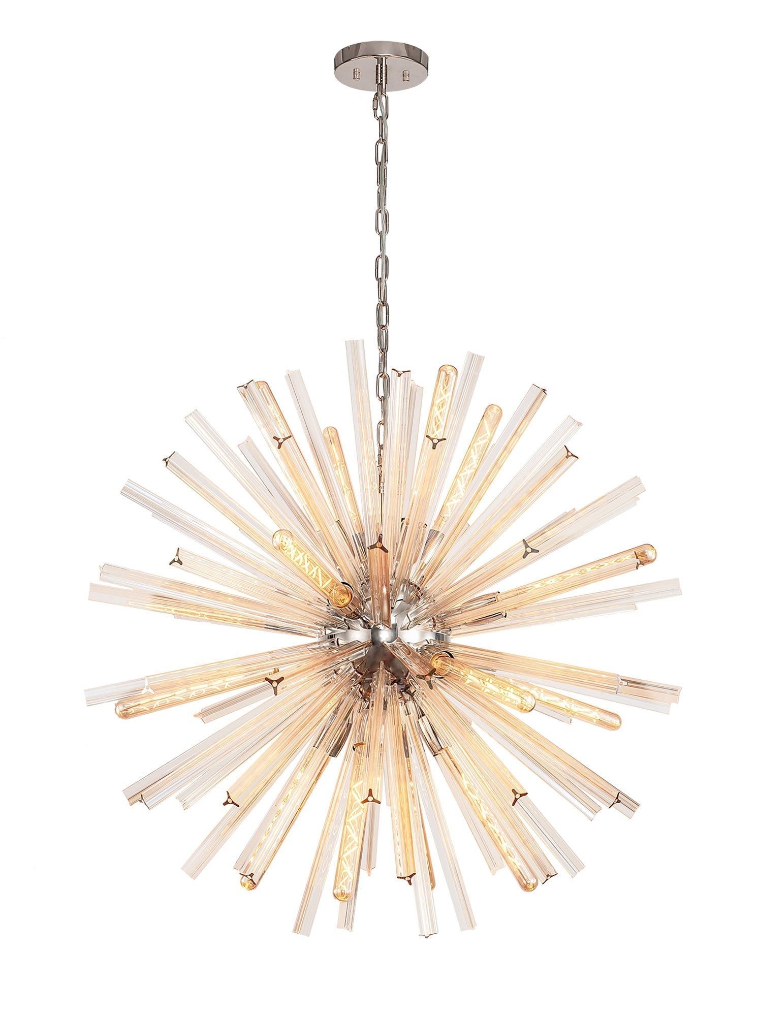 Rater 10 Light E14, Round Pendant Brown Oxide, Round Pendant Polished Nickel, Champagne Gold Glass, Clear Glass, Smoke Glass