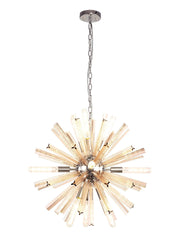 Rater 10 Light E14, Round Pendant Brown Oxide, Round Pendant Polished Nickel, Champagne Gold Glass, Clear Glass, Smoke Glass