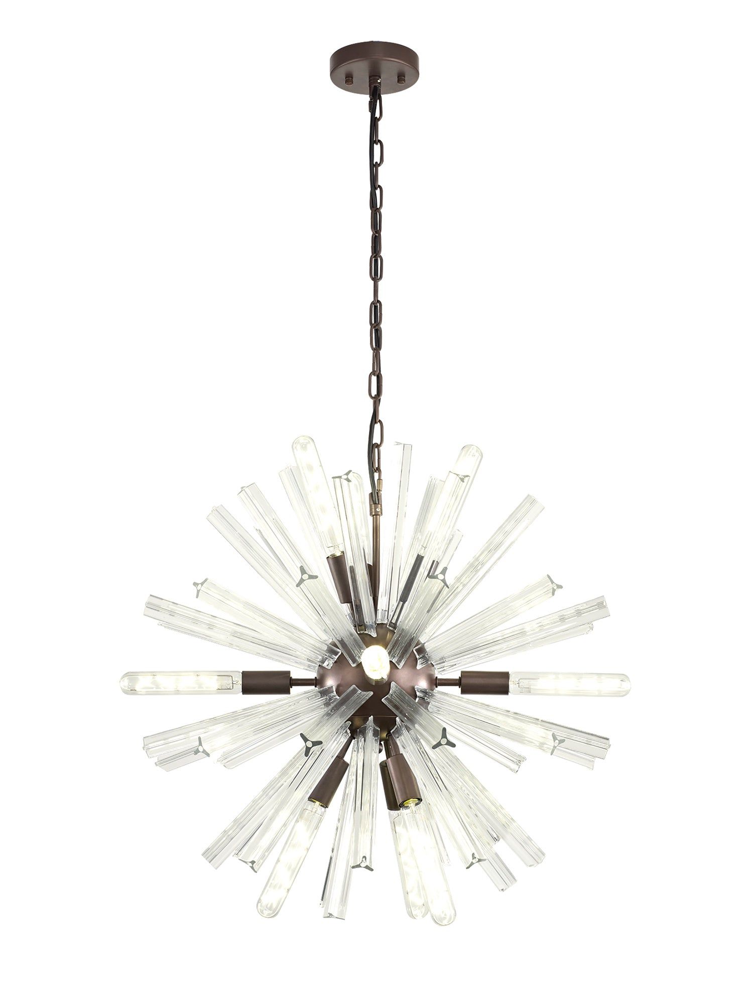 Rater 10 Light E14, Round Pendant Brown Oxide, Round Pendant Polished Nickel, Champagne Gold Glass, Clear Glass, Smoke Glass