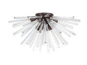 Rater 6 Light E14, Semi Flush Brown Oxide, Polished Nickel / Champagne Gold Glass, Clear Glass, Champagne Gold Glass Brown Oxide / Clear Glass / Eight