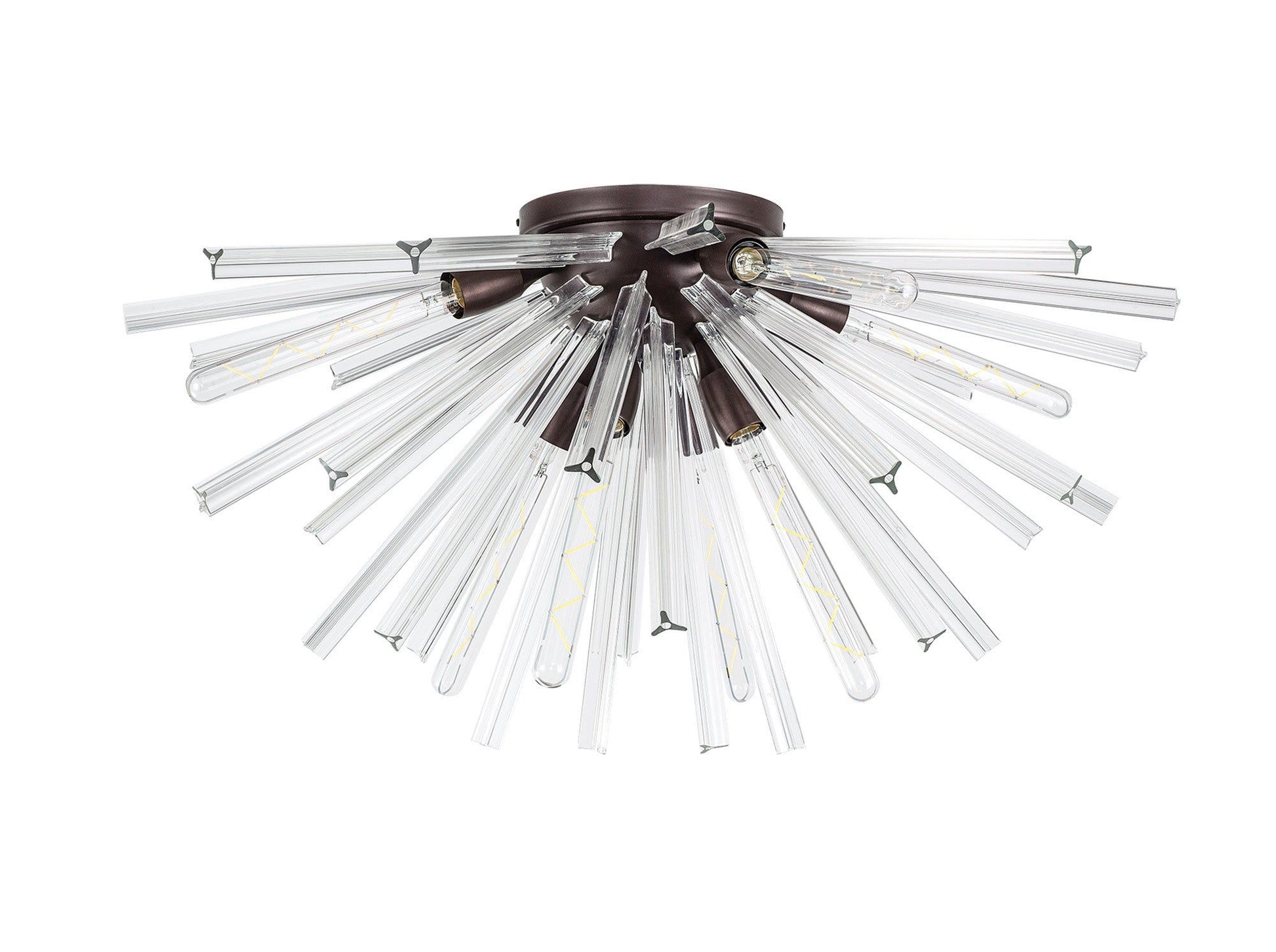 Rater 6 Light E14, Semi Flush Brown Oxide, Polished Nickel / Champagne Gold Glass, Clear Glass, Champagne Gold Glass Brown Oxide / Clear Glass / Eight