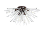 Rater 6 Light E14, Semi Flush Brown Oxide, Polished Nickel / Champagne Gold Glass, Clear Glass, Champagne Gold Glass Brown Oxide / Clear Glass / Eight