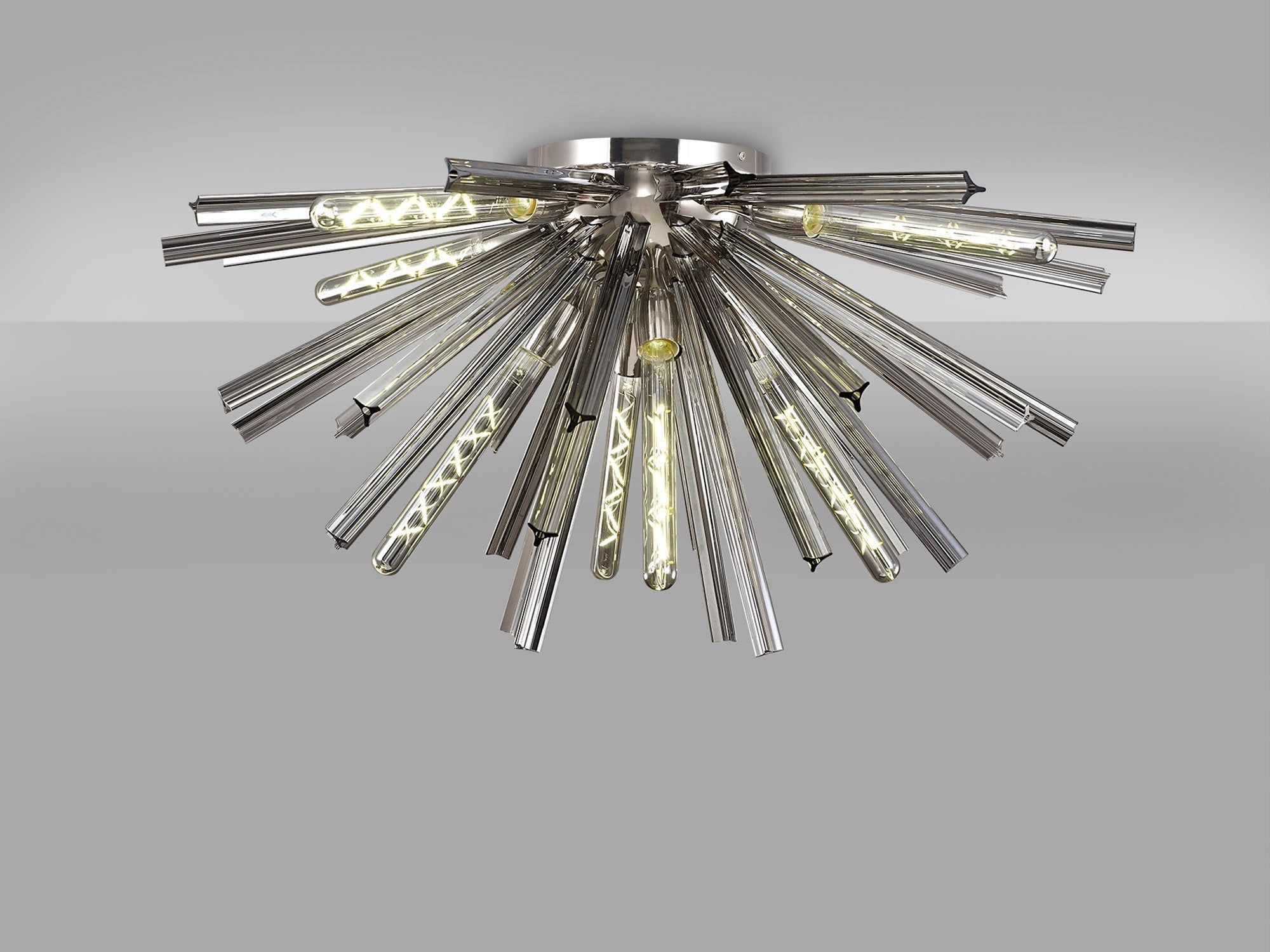 Rater 6 Light E14, Semi Flush Brown Oxide, Polished Nickel / Champagne Gold Glass, Clear Glass, Champagne Gold Glass Polished Nickel / Smoke Glass / Eight
