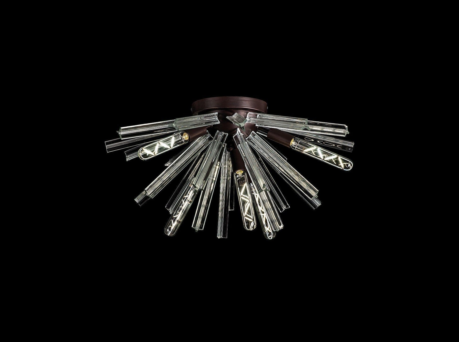 Rater 6 Light E14, Semi Flush Brown Oxide, Polished Nickel / Champagne Gold Glass, Clear Glass, Champagne Gold Glass Brown Oxide / Clear Glass / Six