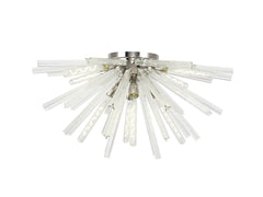 Rater 6 Light E14, Semi Flush Brown Oxide, Polished Nickel / Champagne Gold Glass, Clear Glass, Champagne Gold Glass Polished Nickel / Clear Glass / Eight
