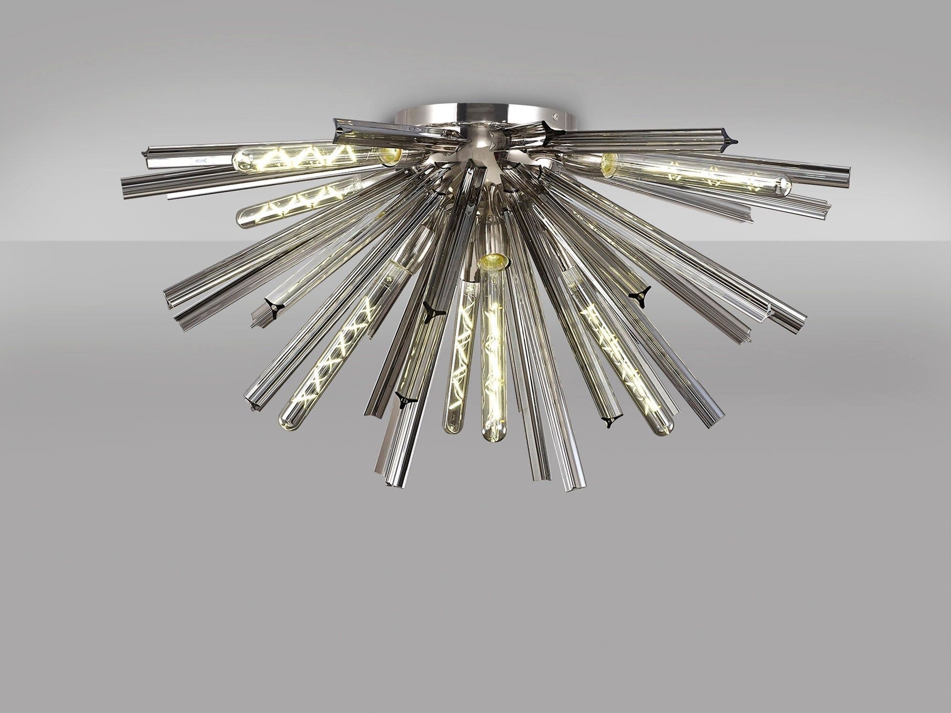 Rater 6 Light E14, Semi Flush Brown Oxide, Polished Nickel / Champagne Gold Glass, Clear Glass, Champagne Gold Glass Polished Nickel / Smoke Glass / Eight