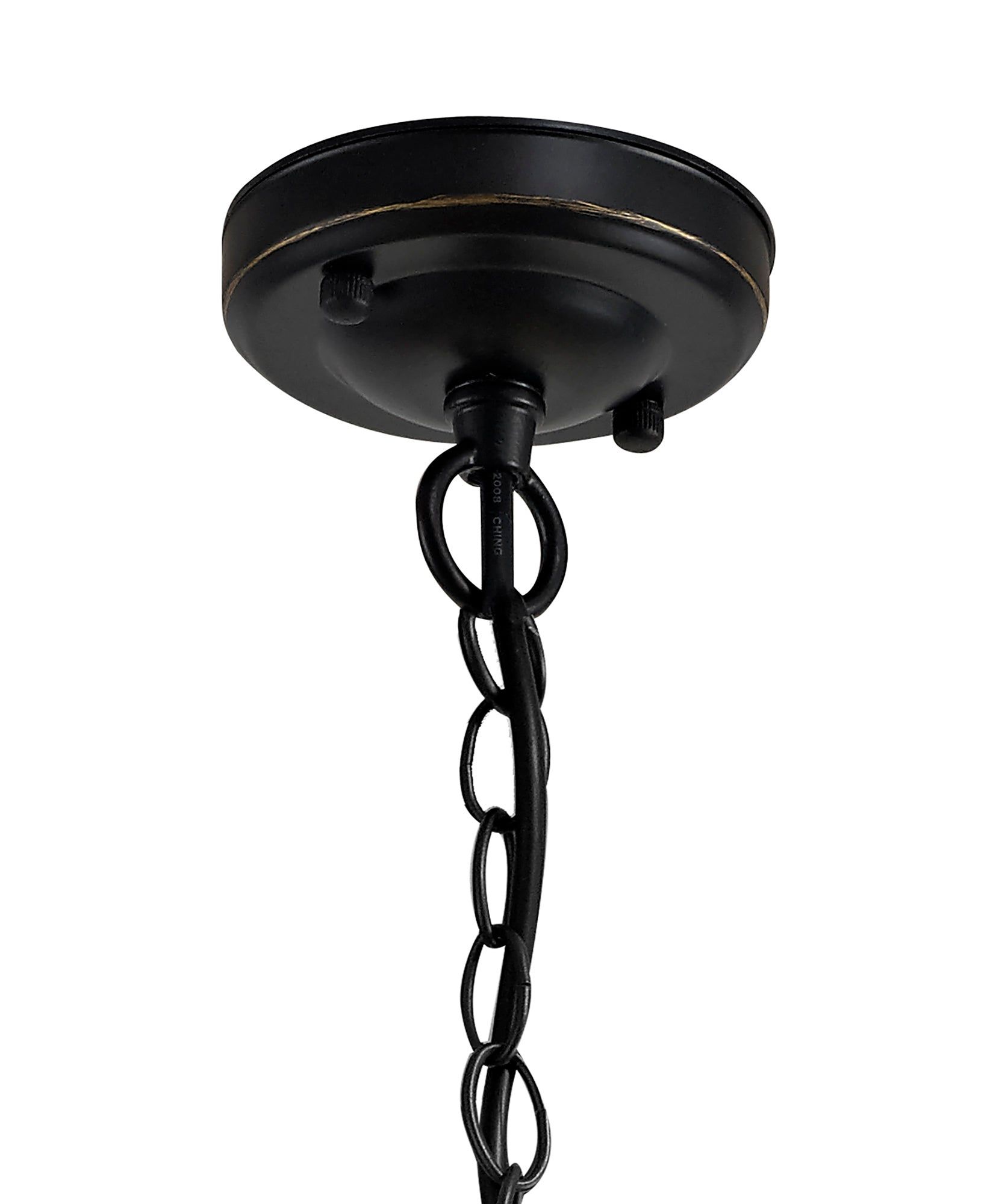 Razor Pendant, 1 x E27, Black/Gold With Seeded Clear Glass, IP54, 2yrs Warranty