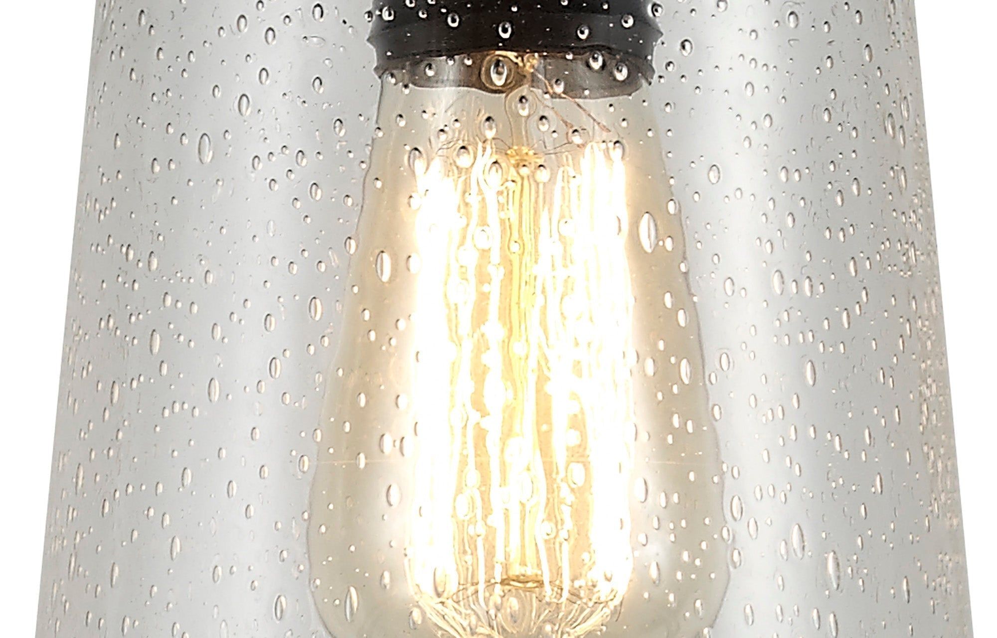 Razor Pendant, 1 x E27, Black/Gold With Seeded Clear Glass, IP54, 2yrs Warranty