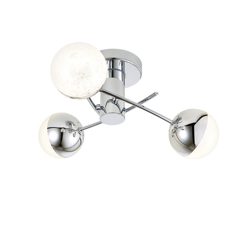 Rhodes 3lt LED Semi-Flush Chrome