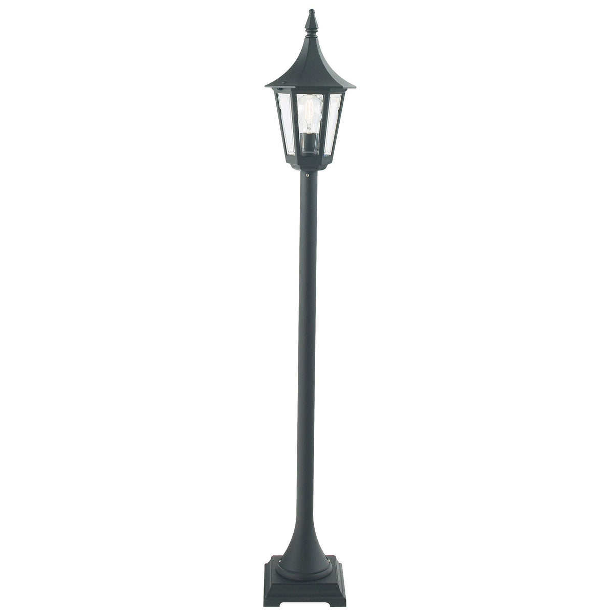 Rimini 1 Light Pillar Lantern - Black Finish - Cusack Lighting