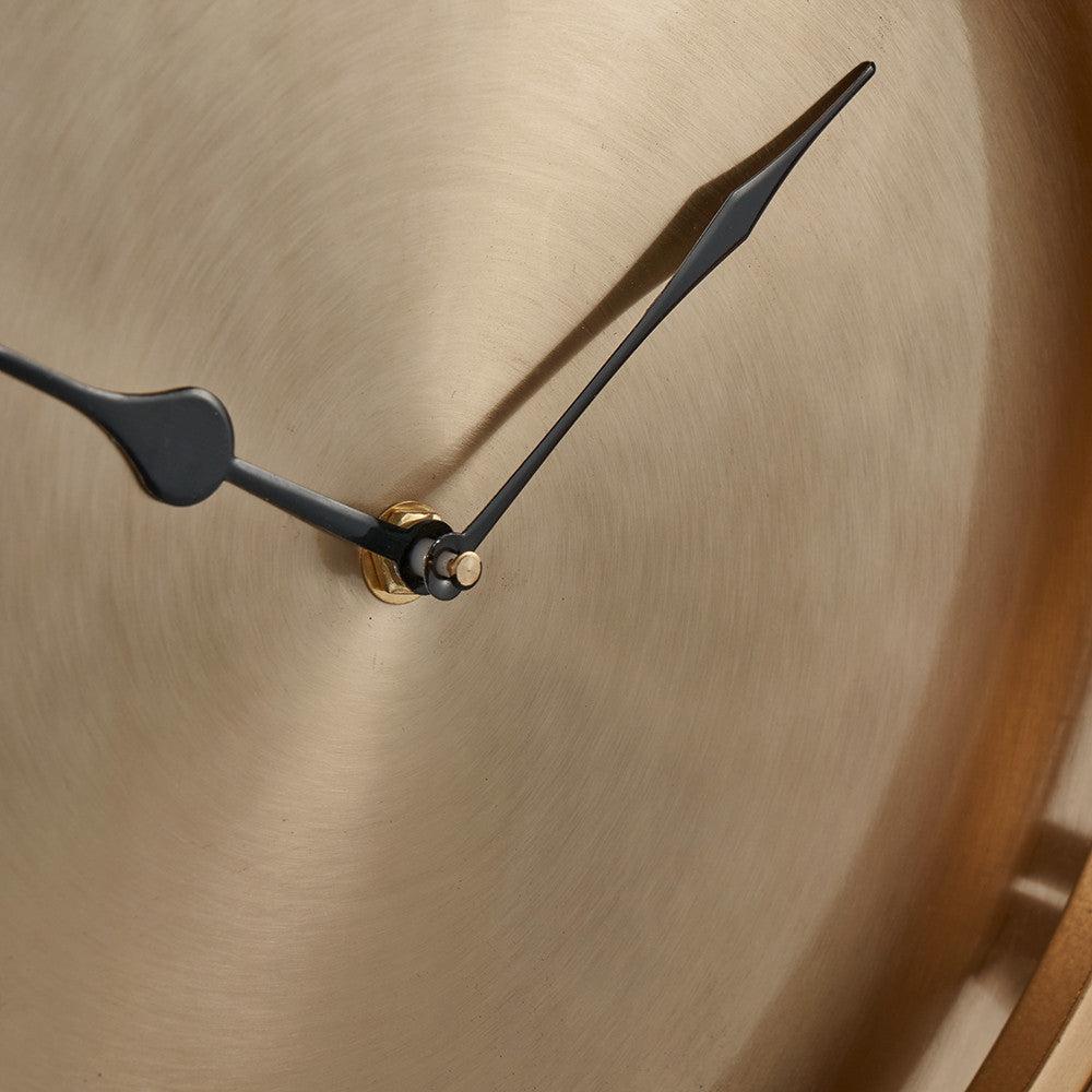 Round Wall Clock - Antique Brass Finish