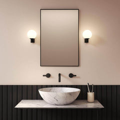 Sagara Bathroom Wall Light - Polished Chrome / Matt Black