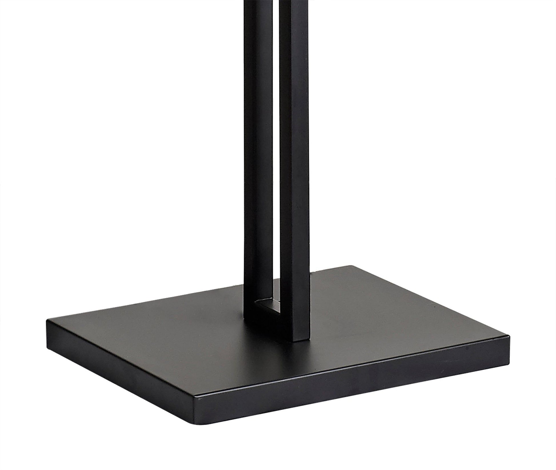 Vimonia Floor Lamp, 2 Light E27, Matt Black/Crystal Sand Glass