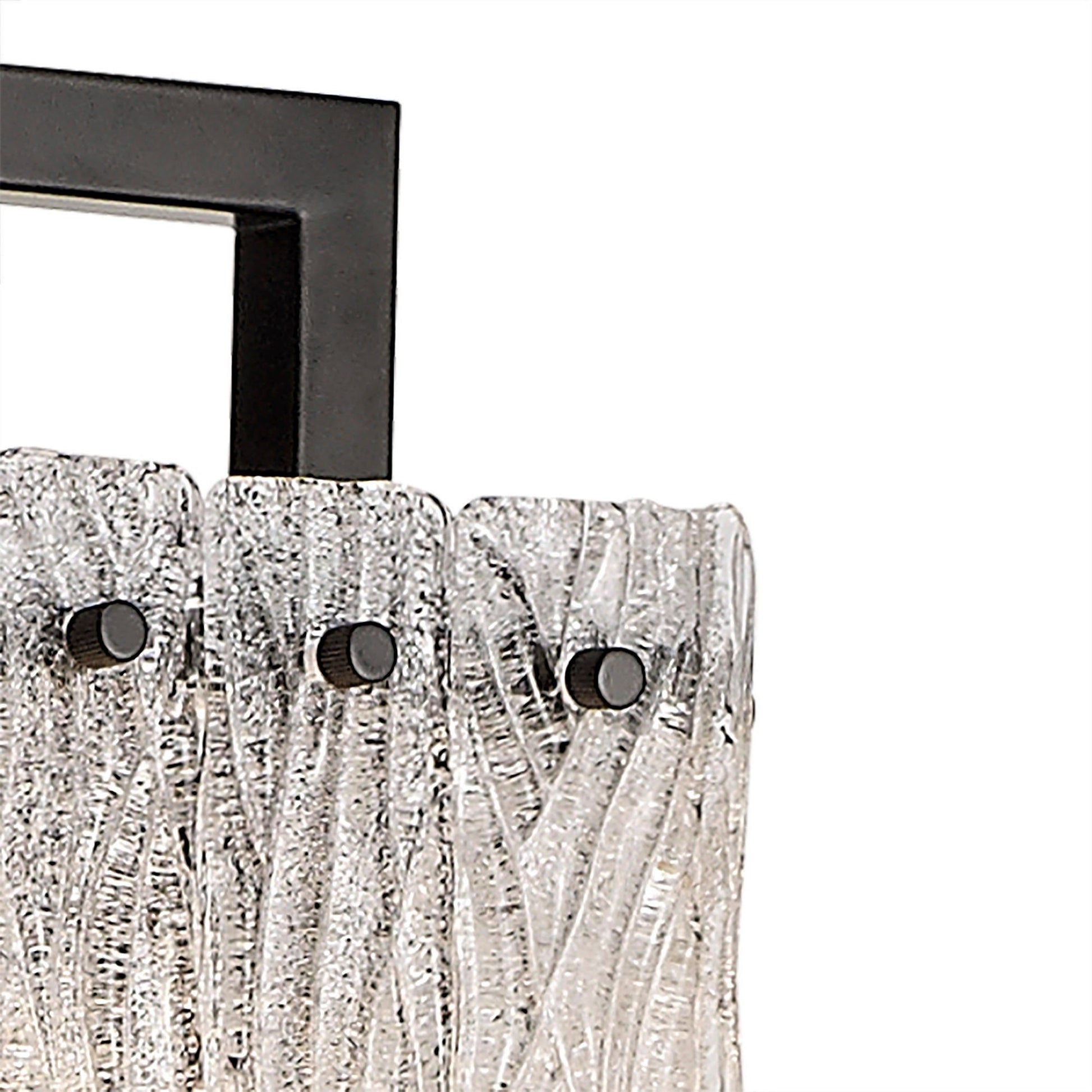 Vimonia Floor Lamp, 2 Light E27, Matt Black/Crystal Sand Glass
