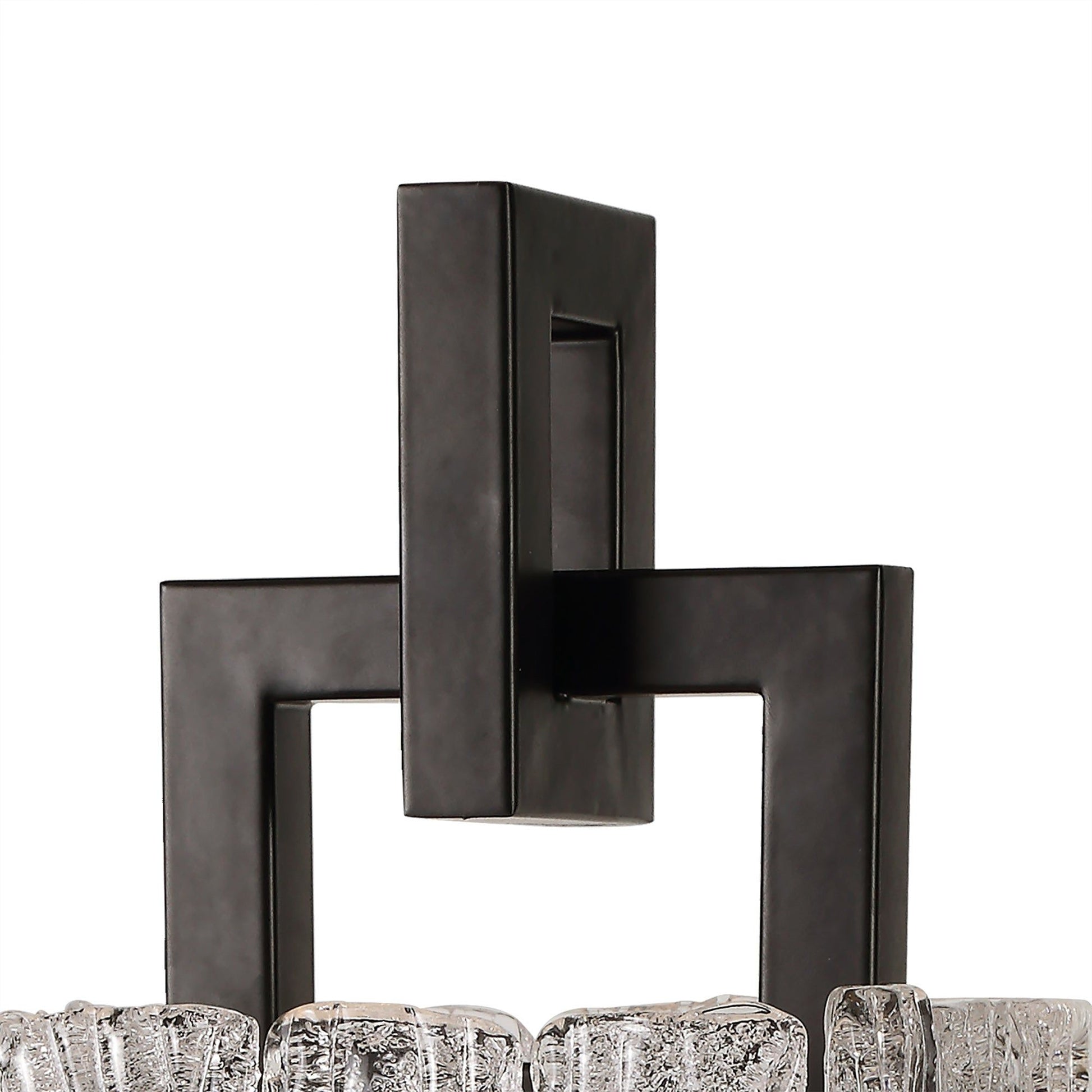 Vimonia Table Lamp, 1 Light E27, Matt Black/Crystal Sand Glass