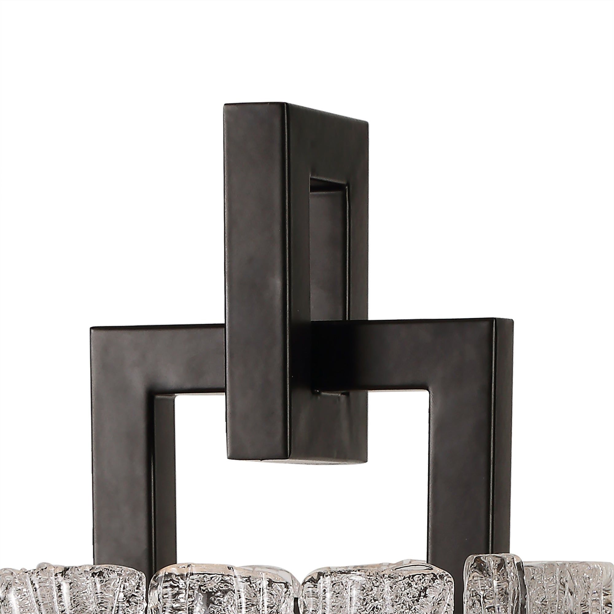Vimonia Table Lamp, 1 Light E27, Matt Black/Crystal Sand Glass