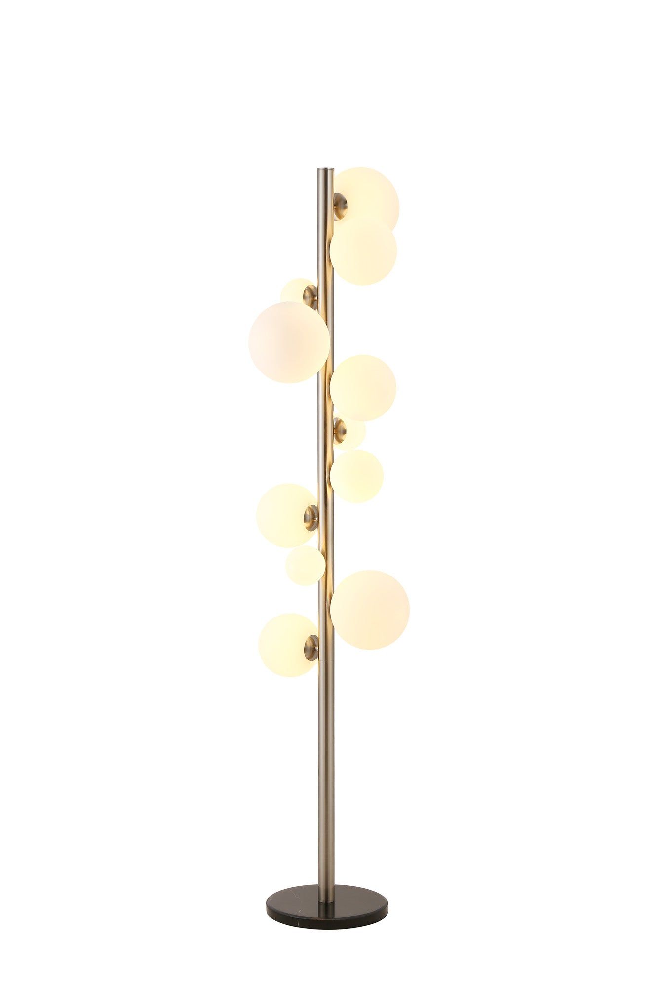 Austin Floor Lamp, 8Lt x G9, Satin Gold, Satin Nickel, Satin Black-Finish