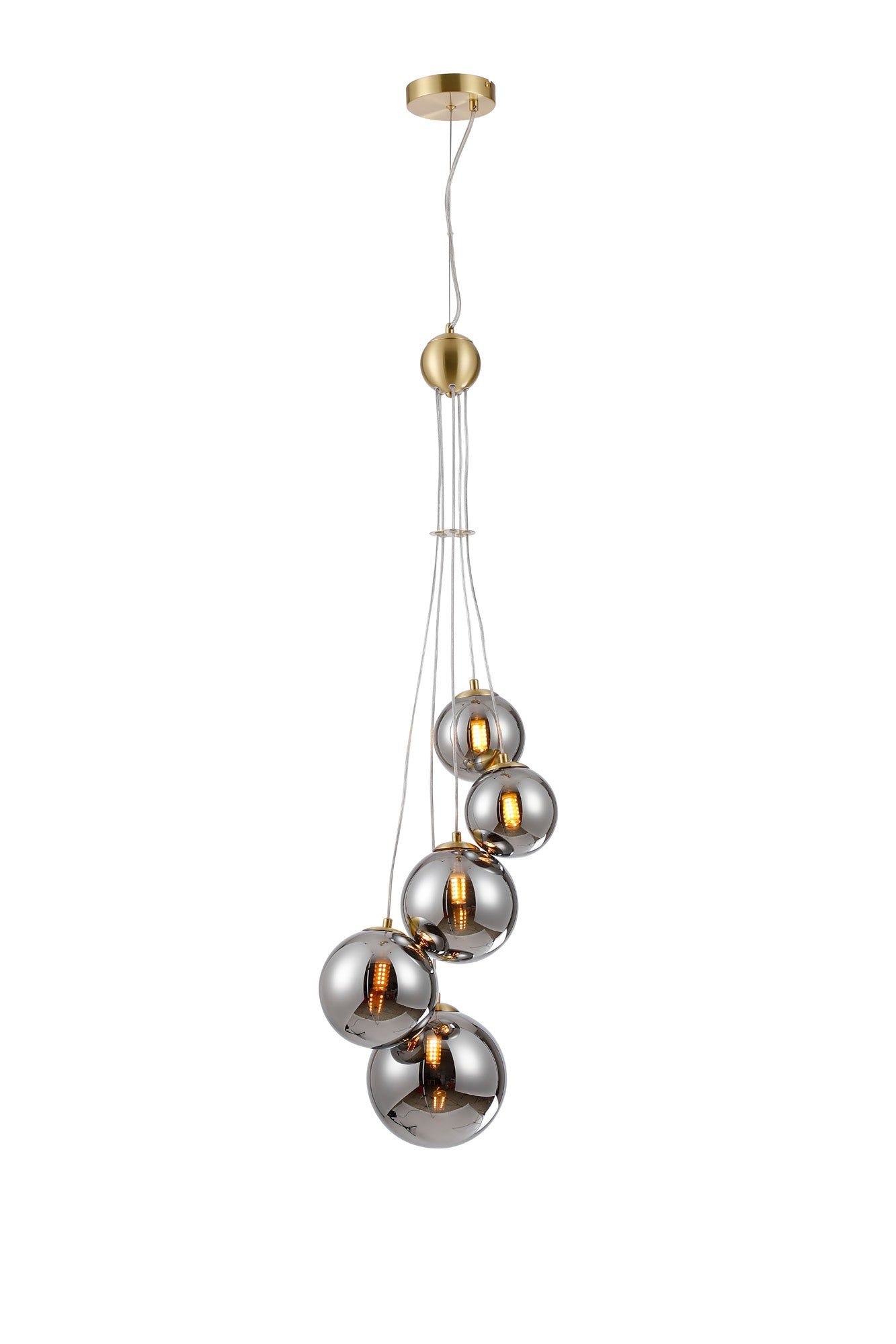  Austin Stylish Cluster Ceiling Light,5Lt G9, Satin Gold, Satin Nickel, Satin Black -Finish