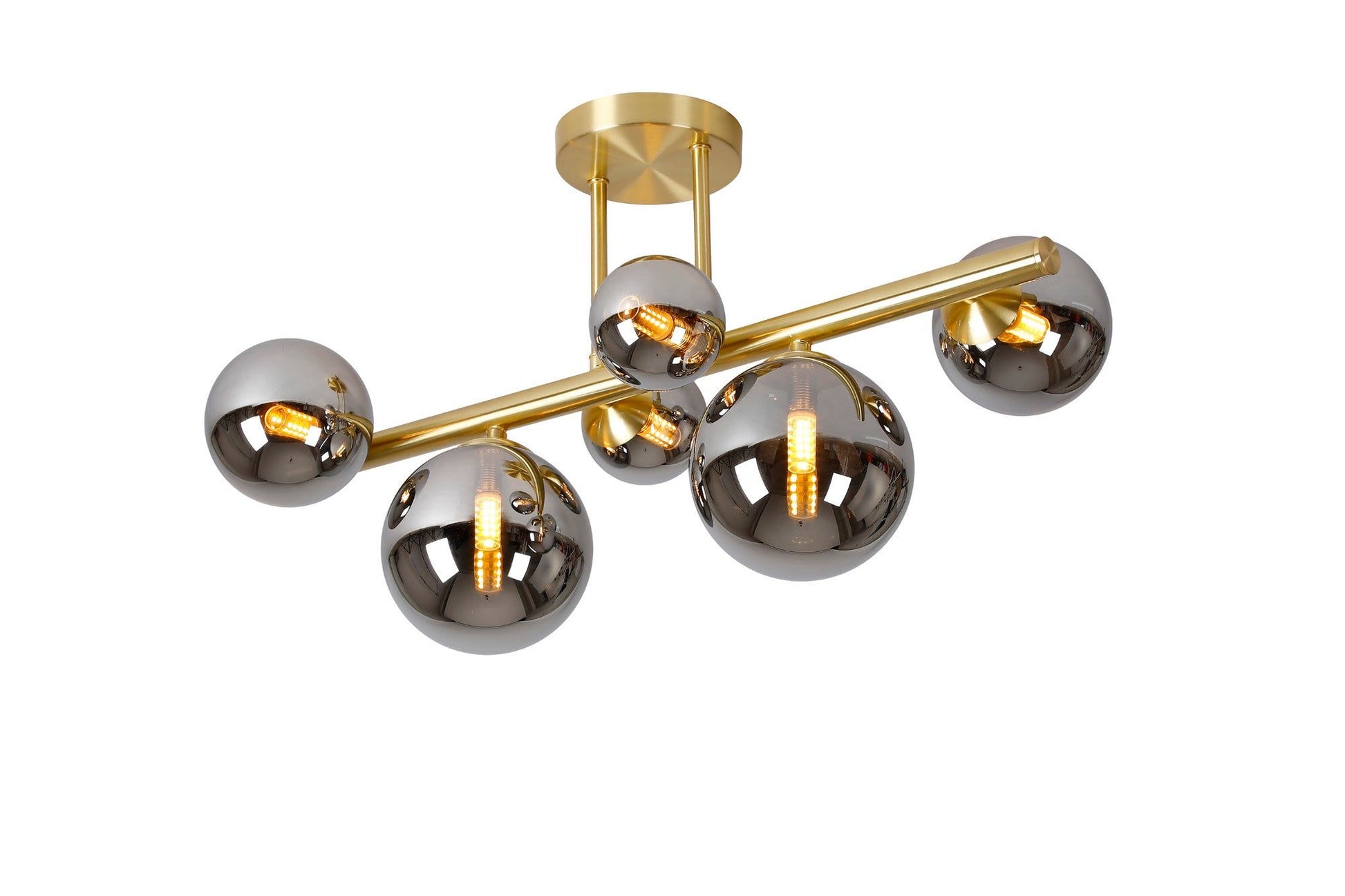 Austin Semi Flush Ceiling Light, Satin Gold, Satin Nickel, Satin Black