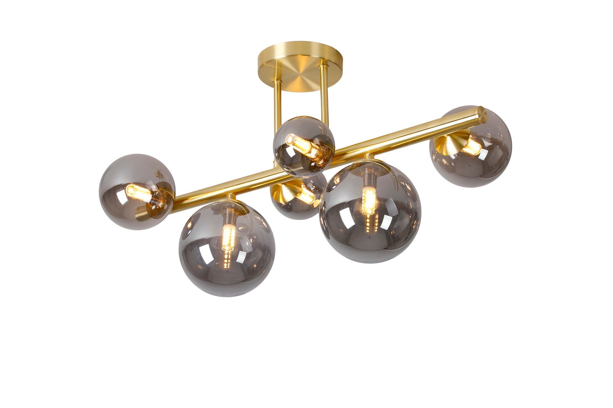 Austin Semi Flush Ceiling Light, Satin Gold, Satin Nickel, Satin Black