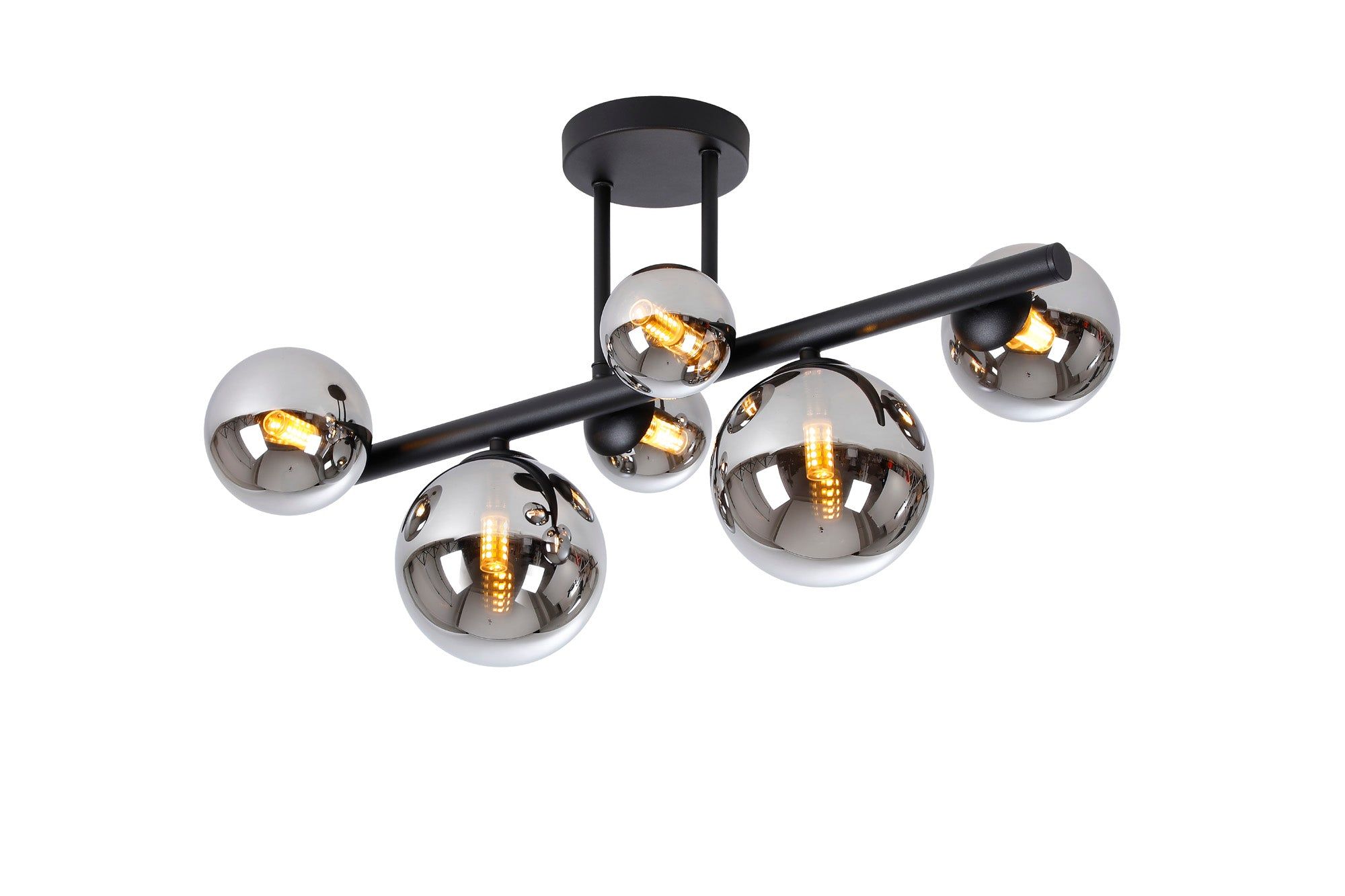Austin Semi Flush Ceiling Light, Satin Gold, Satin Nickel, Satin Black