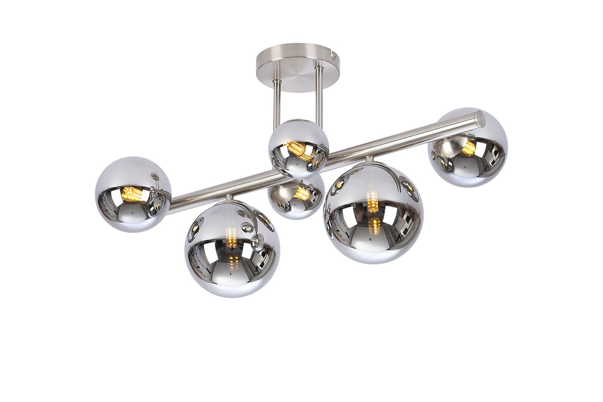 Austin Semi Flush Ceiling Light, Satin Gold, Satin Nickel, Satin Black