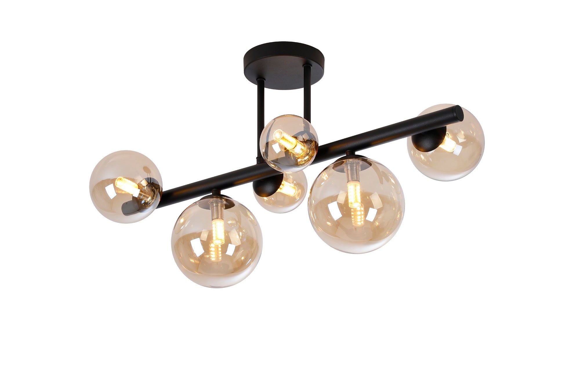 Austin Semi Flush Ceiling Light, Satin Gold, Satin Nickel, Satin Black