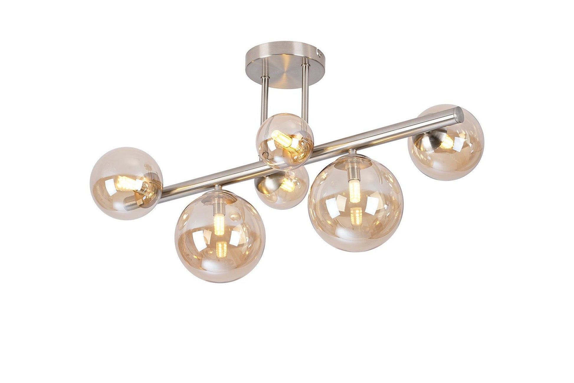 Austin Semi Flush Ceiling Light, Satin Gold, Satin Nickel, Satin Black