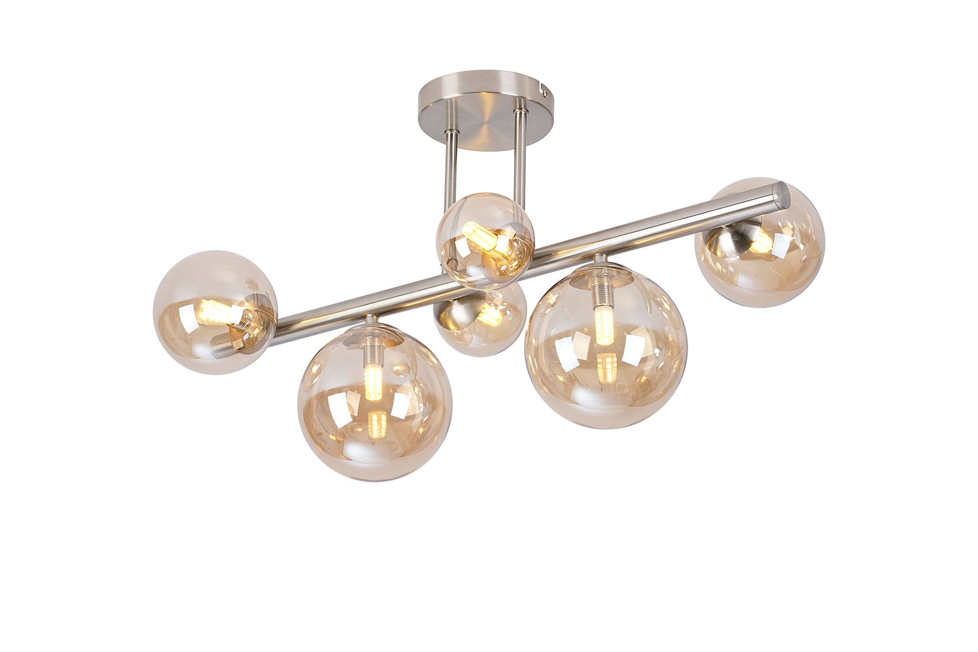 Austin Semi Flush Ceiling Light, Satin Gold, Satin Nickel, Satin Black
