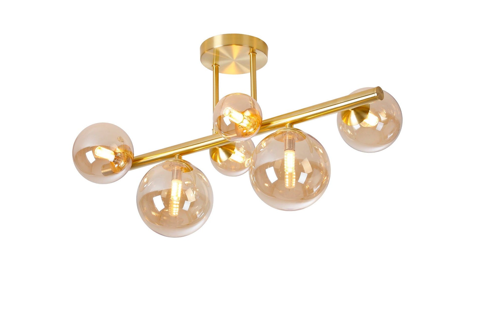 Austin Semi Flush Ceiling Light, Satin Gold, Satin Nickel, Satin Black