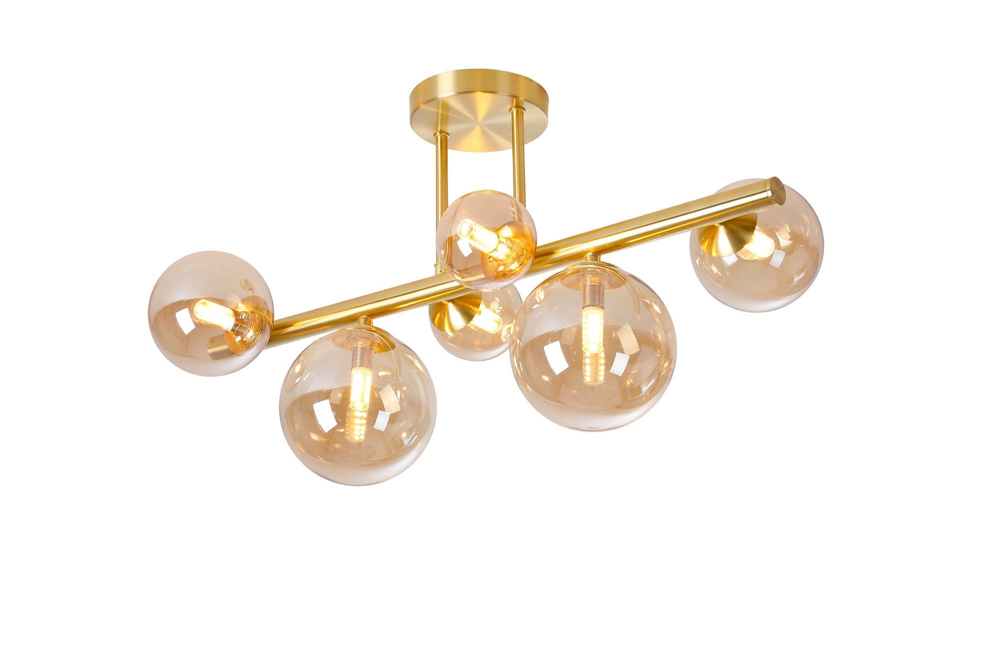 Austin Semi Flush Ceiling Light, Satin Gold, Satin Nickel, Satin Black