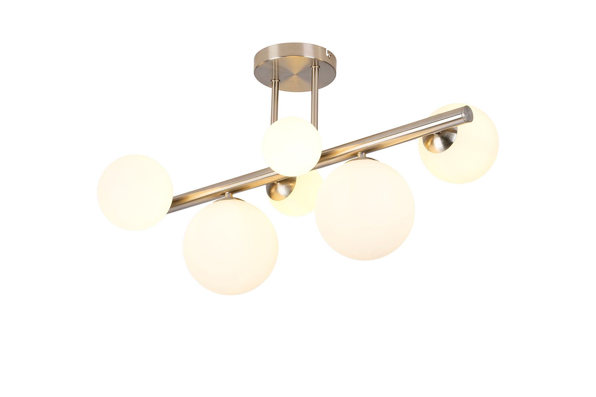 Austin Semi Flush Ceiling Light, Satin Gold, Satin Nickel, Satin Black