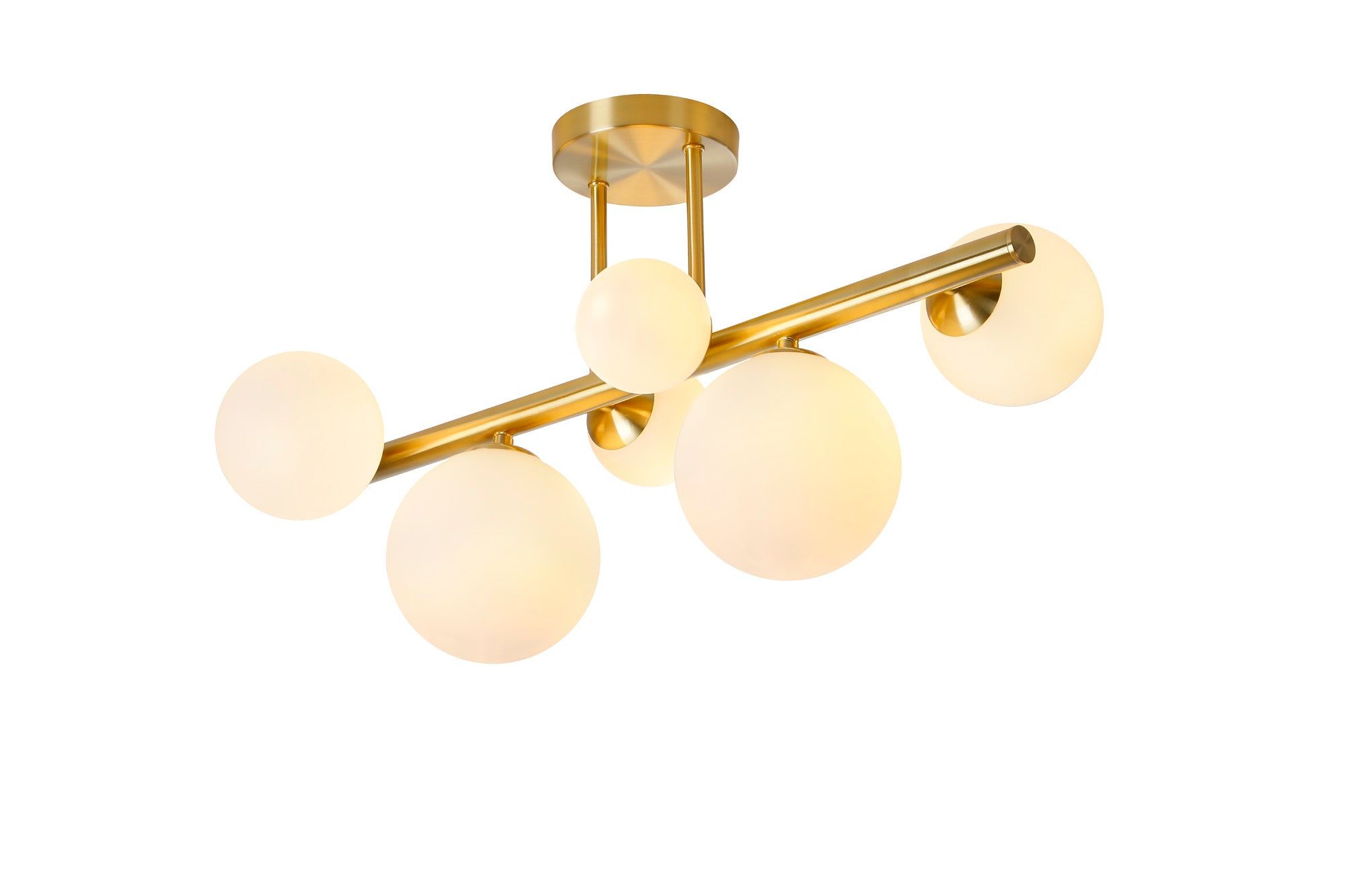 Austin Semi Flush Ceiling Light, Satin Gold, Satin Nickel, Satin Black
