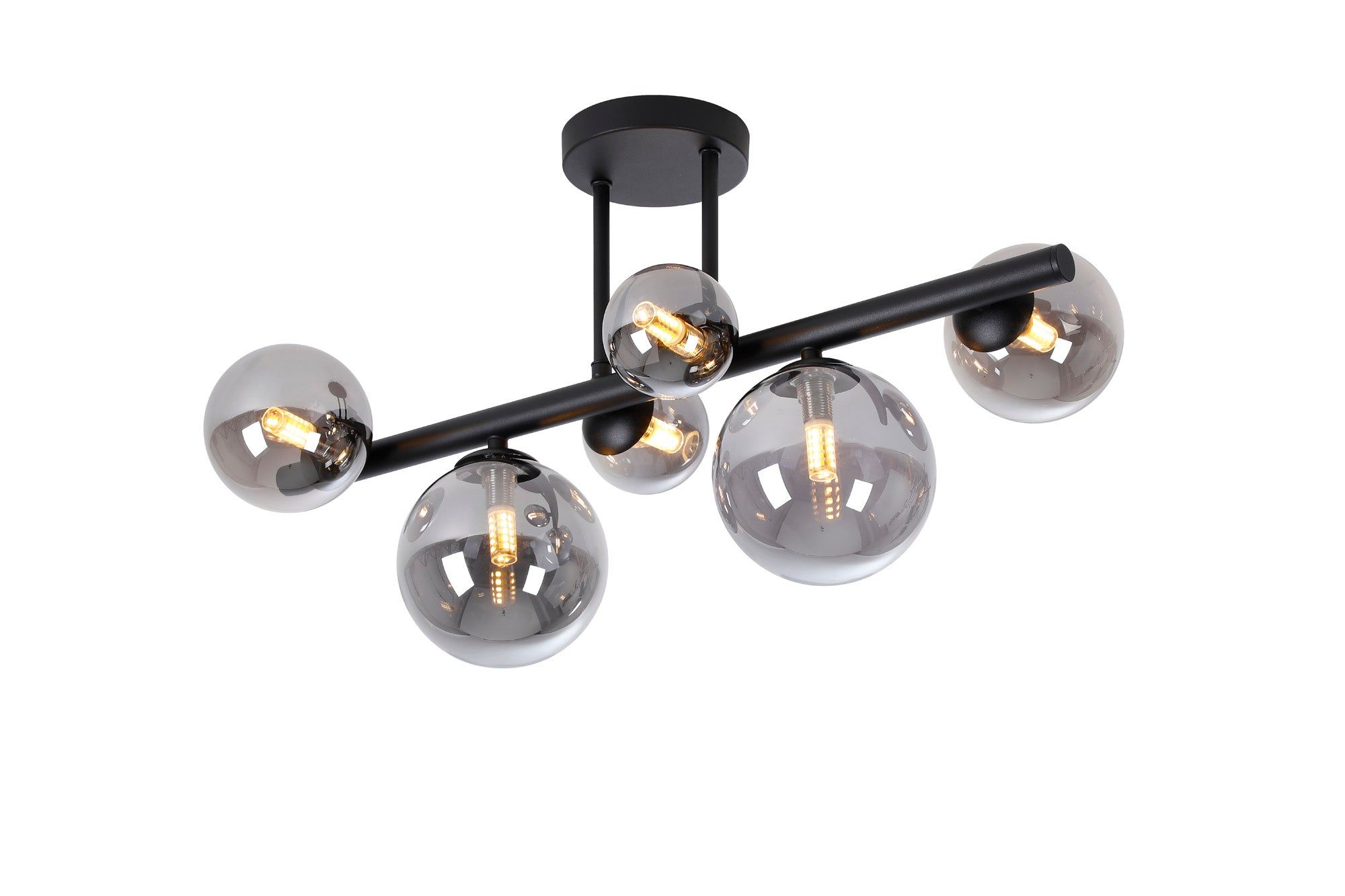 Austin Semi Flush Ceiling Light, Satin Gold, Satin Nickel, Satin Black