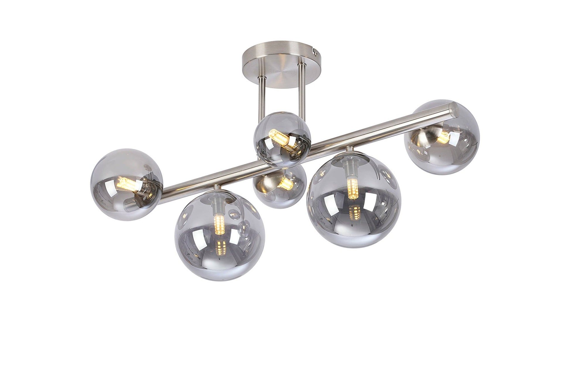 Austin Semi Flush Ceiling Light, Satin Gold, Satin Nickel, Satin Black