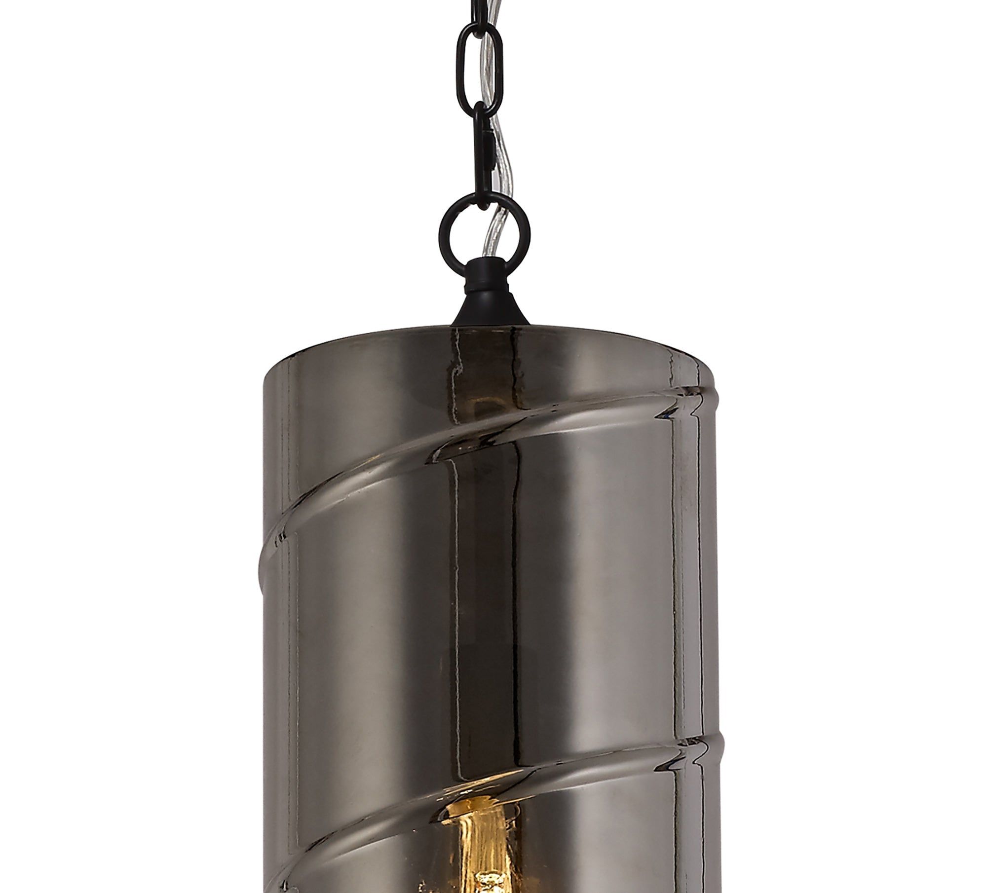 Shauna Pendant, 1 Light E27, Antique Brass/Amber,  Matt Black/Smoked,  Matt Black/Smoked