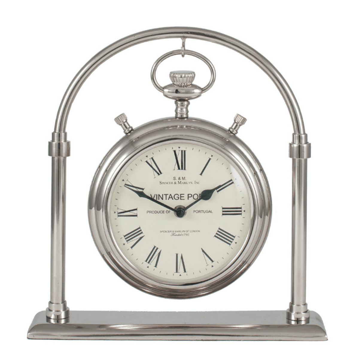 Shiny Nickel Brass & Glass Carriage Clock - Cusack Lighting