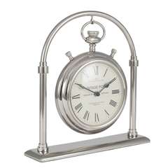 Shiny Nickel Brass & Glass Carriage Clock - Cusack Lighting