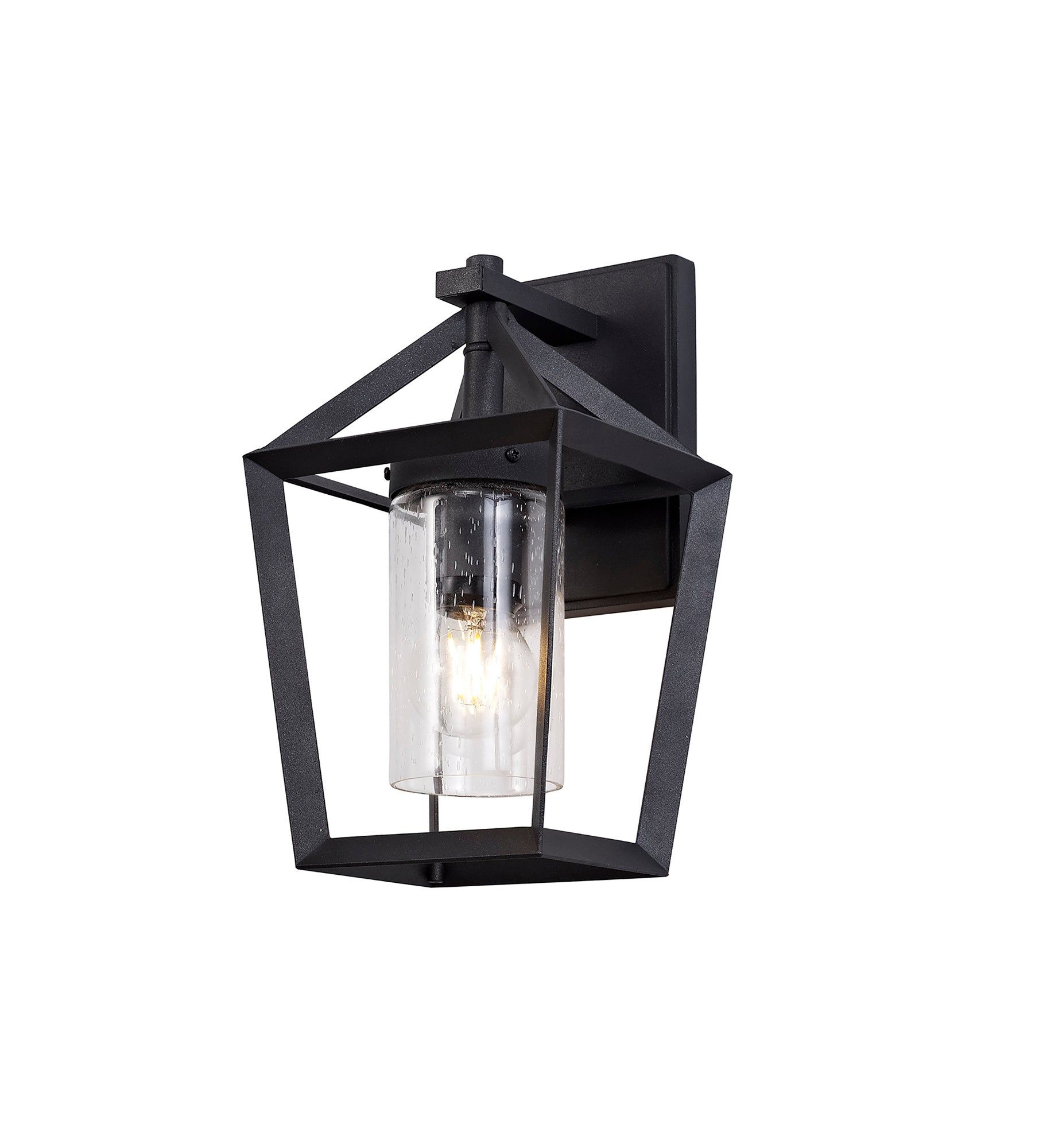 Silva Down Wall Lamp, 1 x E27, IP54, Anthracite/Clear Rain Drop Effect Glass, 2yrs Warranty