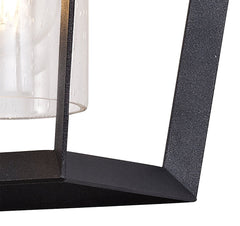 Silva Down Wall Lamp, 1 x E27, IP54, Anthracite/Clear Rain Drop Effect Glass, 2yrs Warranty