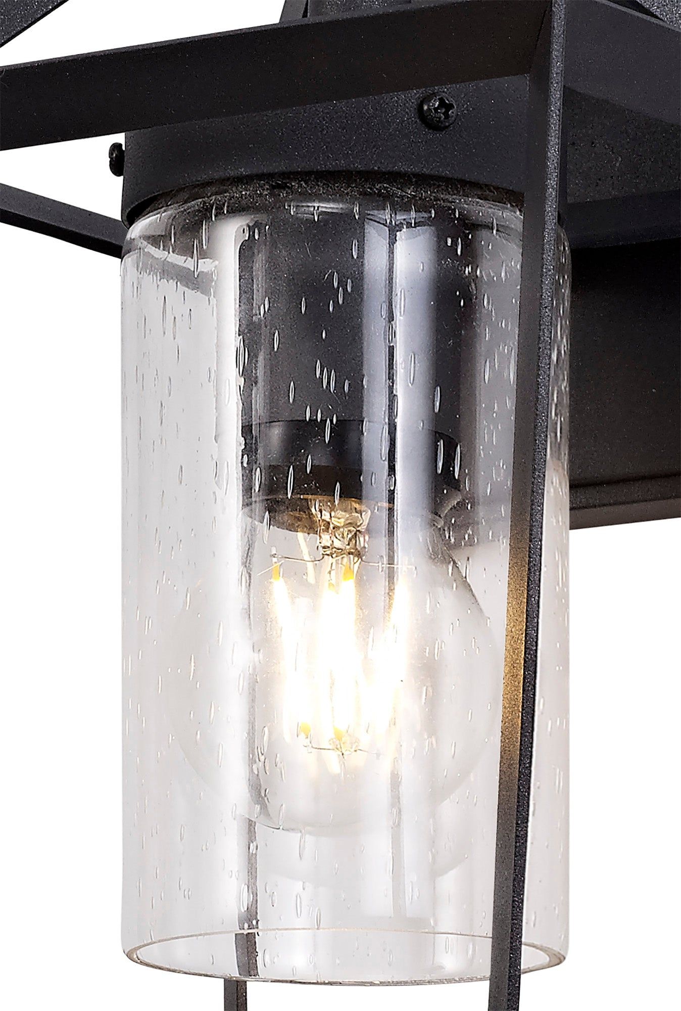 Silva Down Wall Lamp, 1 x E27, IP54, Anthracite/Clear Rain Drop Effect Glass, 2yrs Warranty