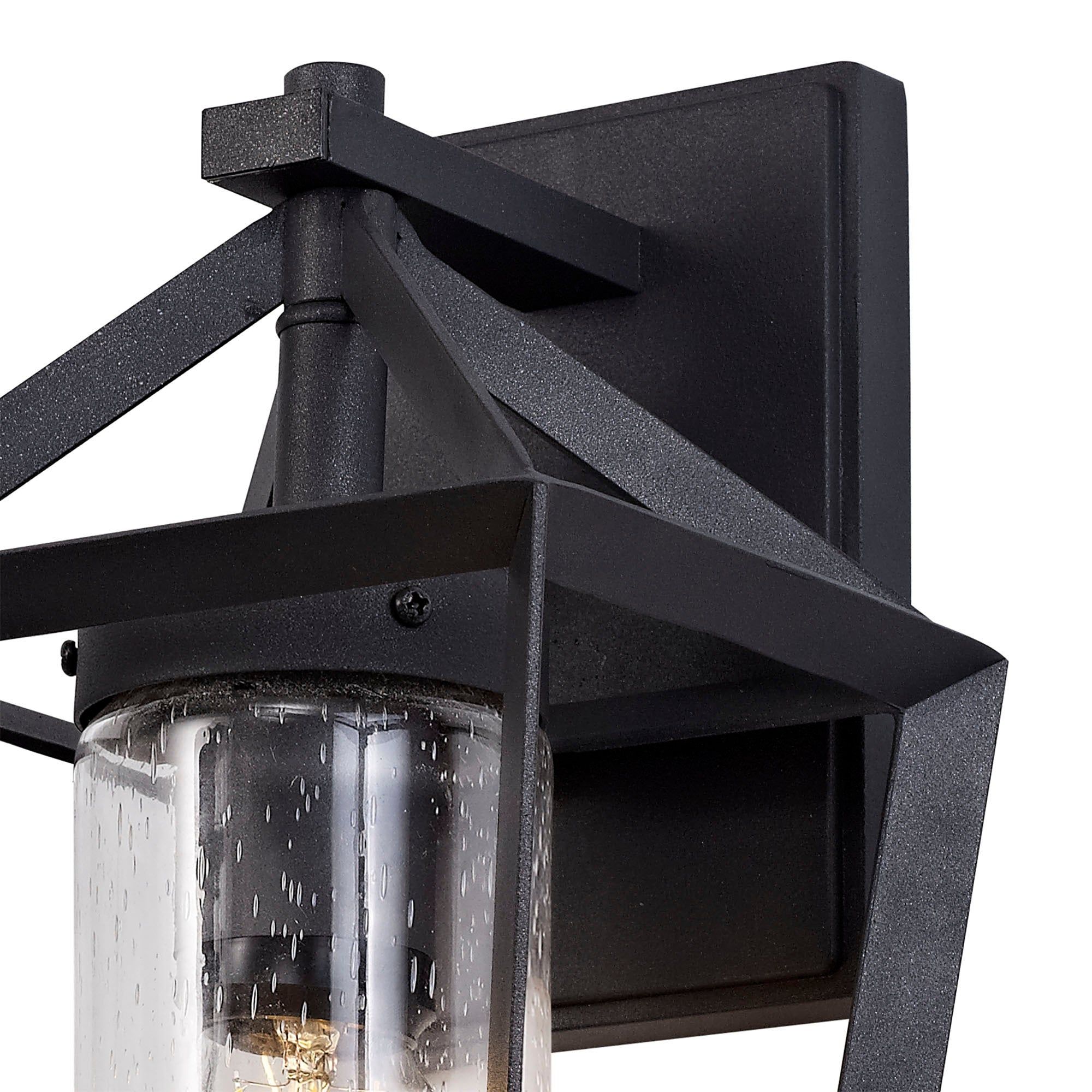 Silva Down Wall Lamp, 1 x E27, IP54, Anthracite/Clear Rain Drop Effect Glass, 2yrs Warranty