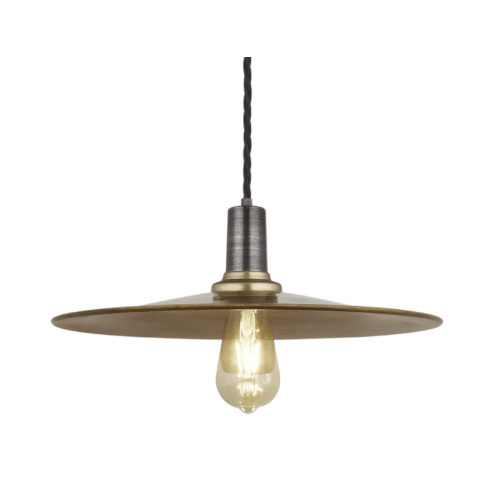 Sleek Flat Pendant - 15 Inch - Brass - Cusack Lighting