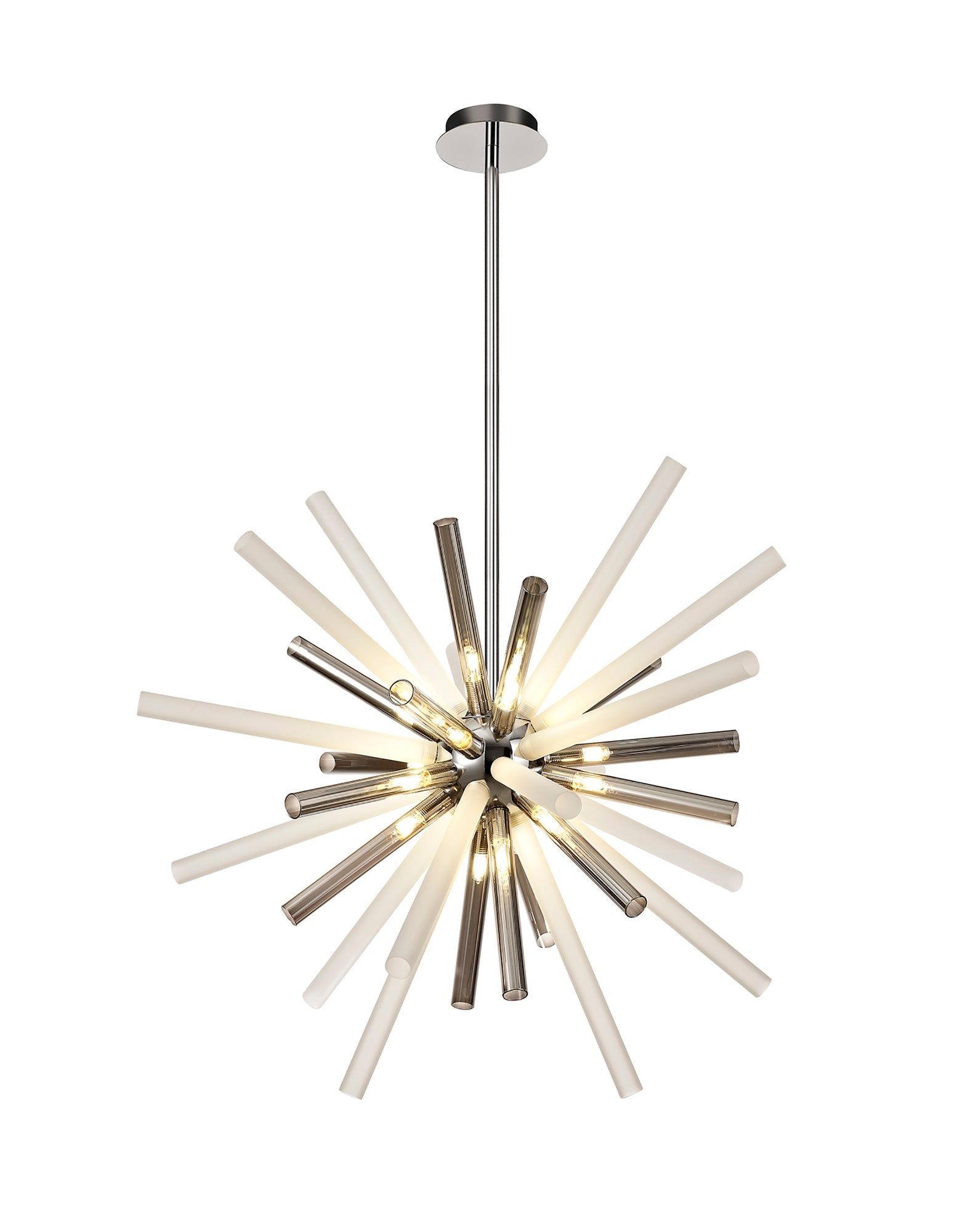 Sonta Pendant 16 Light G9, Amber & Champagne/Polished Chrome