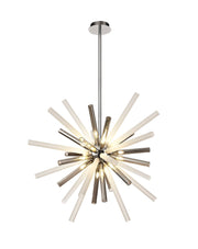 Sonta Pendant 16 Light G9, Amber & Champagne/Polished Chrome