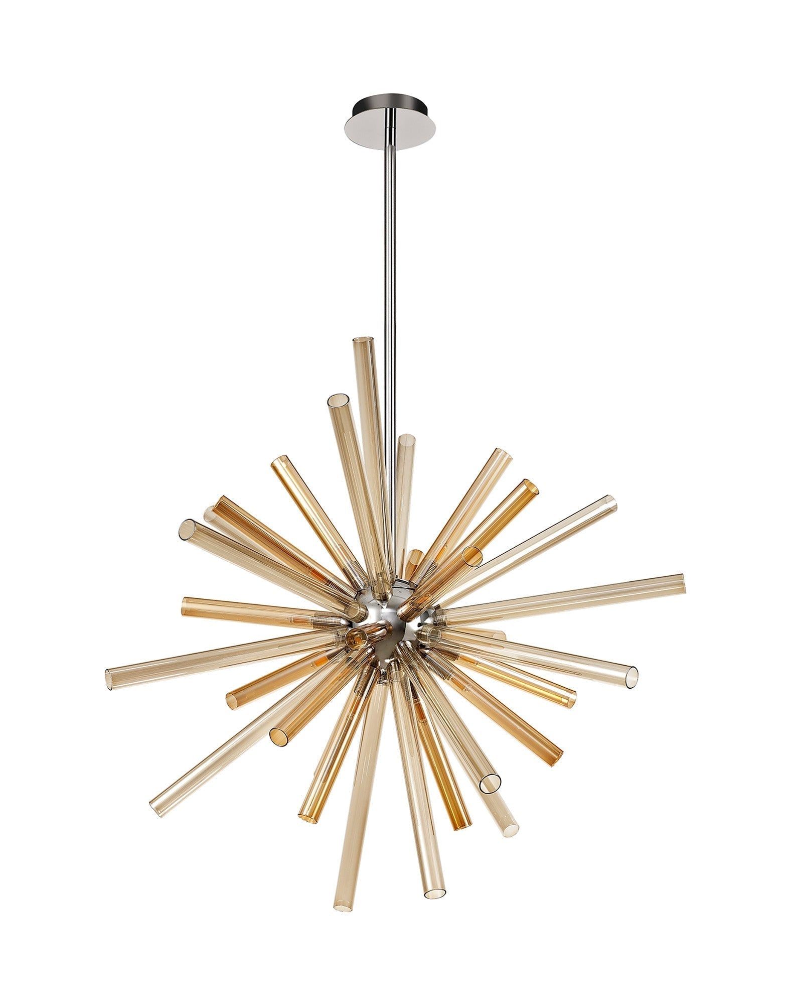 Sonta Pendant 16 Light G9, Amber & Champagne/Polished Chrome